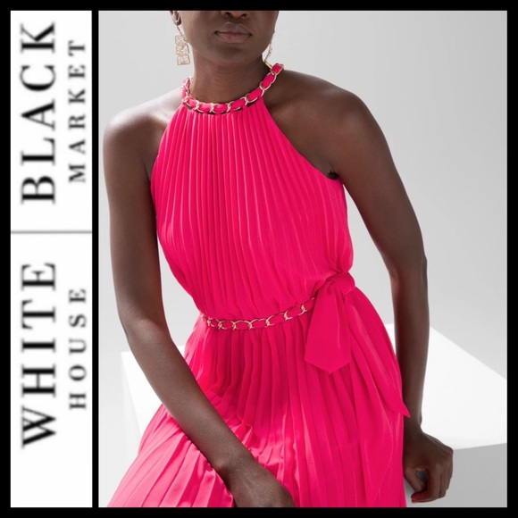 NWT WHBM Pleated Halter Dress - Picture 2 of 10